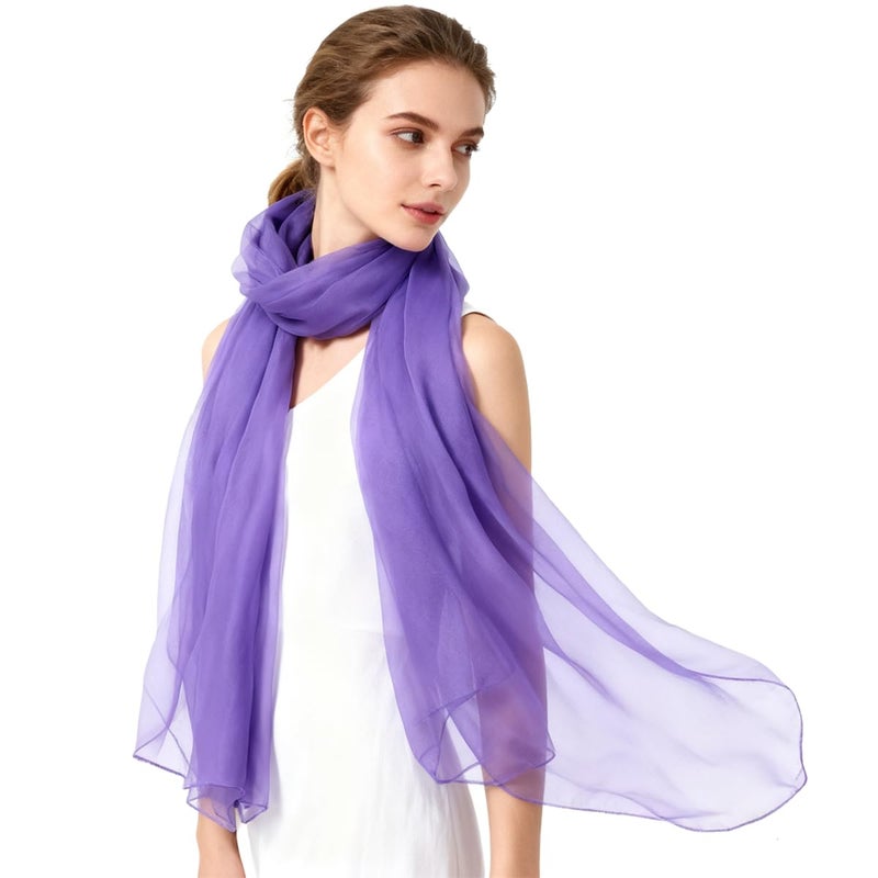 K-Elewon وشاح كيلون ذو لون صلب شعور حرير موضة وشاحات لف طويلة خفيفة الوزن للنساء H01-03 - Image 1